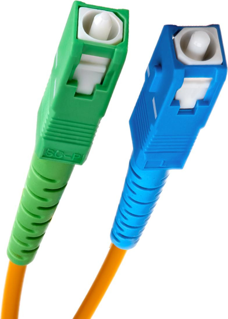 Force Power SC/APC naar SC/UPC single-mode glasvezelkabel, 2 meter, groen/blauw