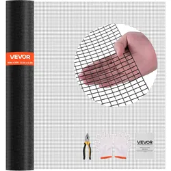 VEVOR Gartenzaun 152 cm x 15,24 m, Maschenbreite 1,27x1,27 cm, 1,06 mm verzinkter Maschendraht-Zaun, vinylbeschichteter Hühnerdrahtzaun, geschweißter Gitterzaun für Kaninchen und Geflügel