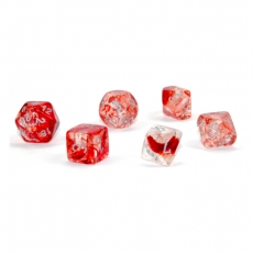 Chessex Würfel - Nebula Red/silver LUMINARY (7-Würfelset) - leuchtet im Dunkeln 292576