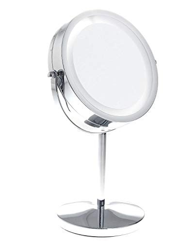 TUKA-i-AKUT TKD3145-10x Verlichte make-upspiegel met LED-verlichting en 10x vergroting, 7 inch, dubbelzijdig