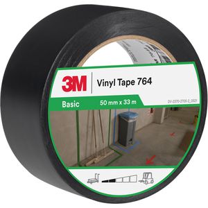 3M Warnband 764i Markierungsband, selbstklebend, schwarz, 50mm x 33m