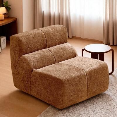"36.61"" Armless Luxury Compress Accent Chair with High-Resilience Foam and Ergonomic Design and No Assembly"