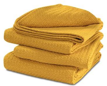 COZY TRENDS 100% Cotton Basket Weave Thermal Bed Blanket Breathable Soft Layering All Season Medium Weight