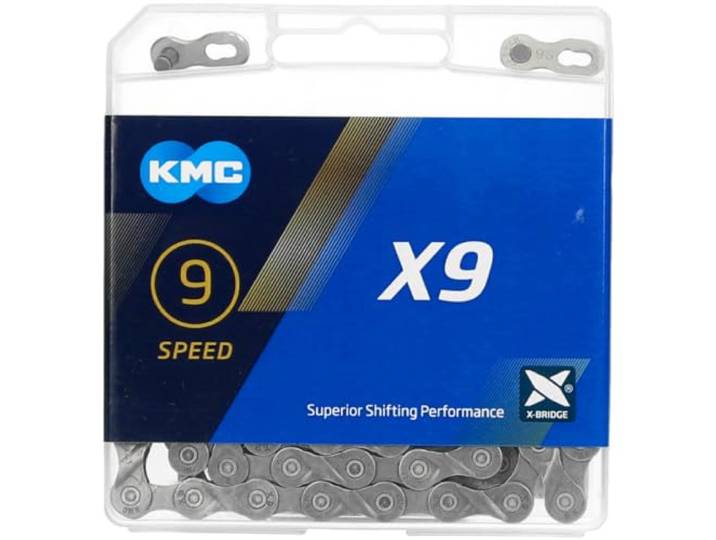 KMC X9 Chain, Catena Unisex Adulto, Grey, 1/2 x 11/128