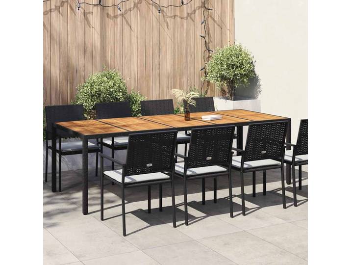 vidaXL Gartentisch Schwarz Poly-Rattan