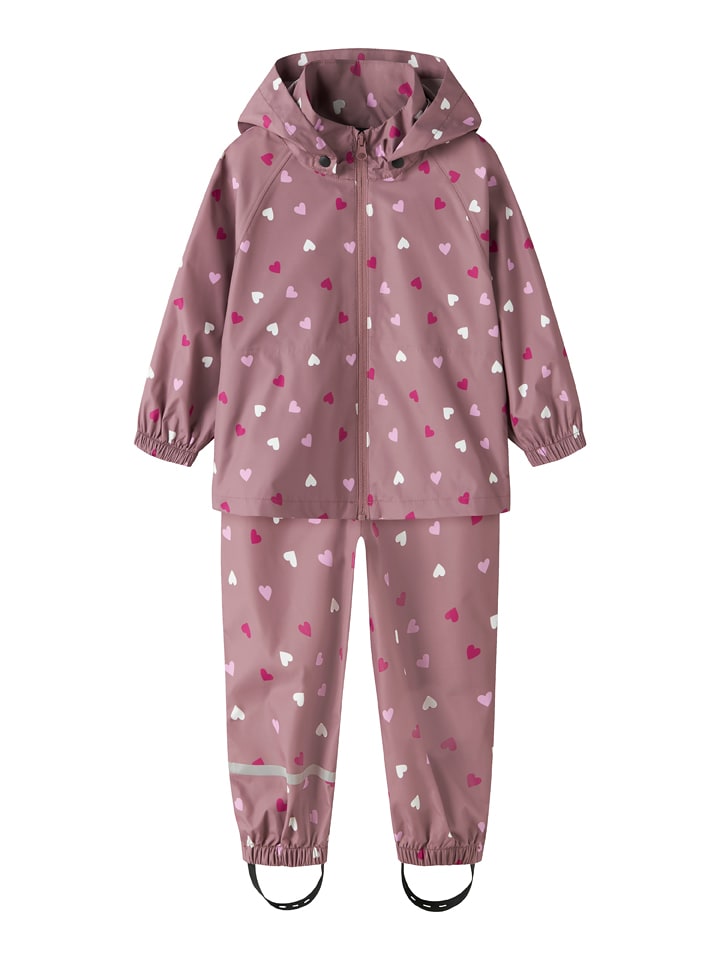 name it 2tlg. Regenoutfit "Rain" in Rosa - 128