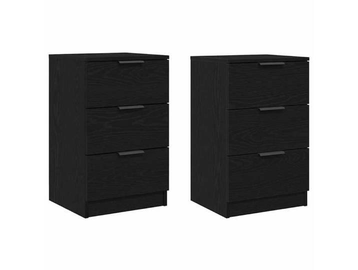 NOUVEAU Cabinet de chambre - Cabinet de chevet - (Lot de 2) - table de lit - Chêne noir - 40x65x65cm 84569