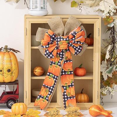 Snug & Styled Harvest Festival Thanksgiving Wreath Bow For Front Door Fall Decor a Type
