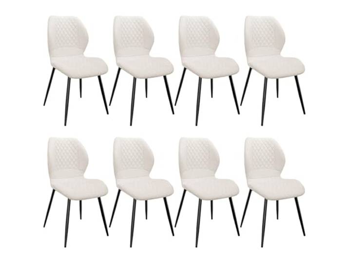 FRUOGO Esszimmerstühle 8er Set,Esszimmerstühle Modern,Küchenstuhl,mit Leinen Schwamm Kissen, Metallbeine und Diamant-Muster Gepolstert-Beige.