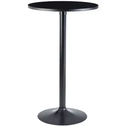 KADIMA DESIGN Design Bartisch Schwarz Stehtisch Ø 60 cm Metall / Holz, Partytisch Bistrotisch 100 cm Hoch, Messetisch
