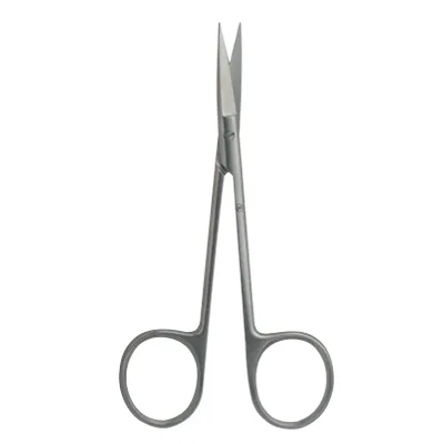 RK Instruments Einmal-Fadenschere /Irisschere gebogen, 9,0 cm, Metall, einzeln steril verpackt (10 Stück) TABC1011