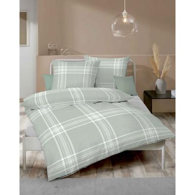 Bettwäsche KAEPPEL "Pure", grün, B/L: 140cm x 200cm, Edel-Köper-Flanell, B/L: 70cm x 90cm, 2 Stk., Edel-Köper-Flanell, Obermaterial: 100% Baumwolle, Bettwäsche, Bettwäsche