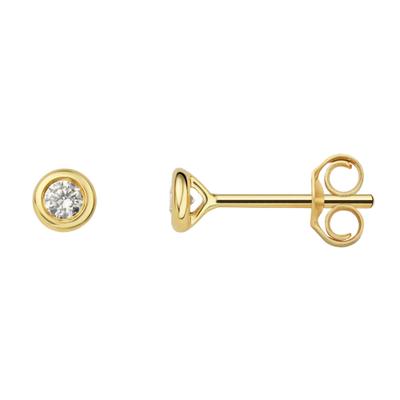 Paar Ohrstecker ONE ELEMENT "0.15 ct Diamant Brillant Ohrringe Ohrstecker", gold, Ohrringe, Damen, Damen, 0,15, Diamanten Gelbgold 585 Gold, Diamanten, Gelbgold 585, Gold, Sanfte Linie – unaufdringlich und geschmackvoll