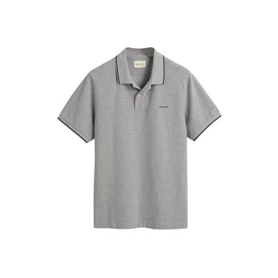 Poloshirt GANT "Poloshirt TIPPING PIQUE POLO 1er Pack", Herren, Gr. 4XL, grau, Obermaterial: 100% Baumwolle CO., Shirts