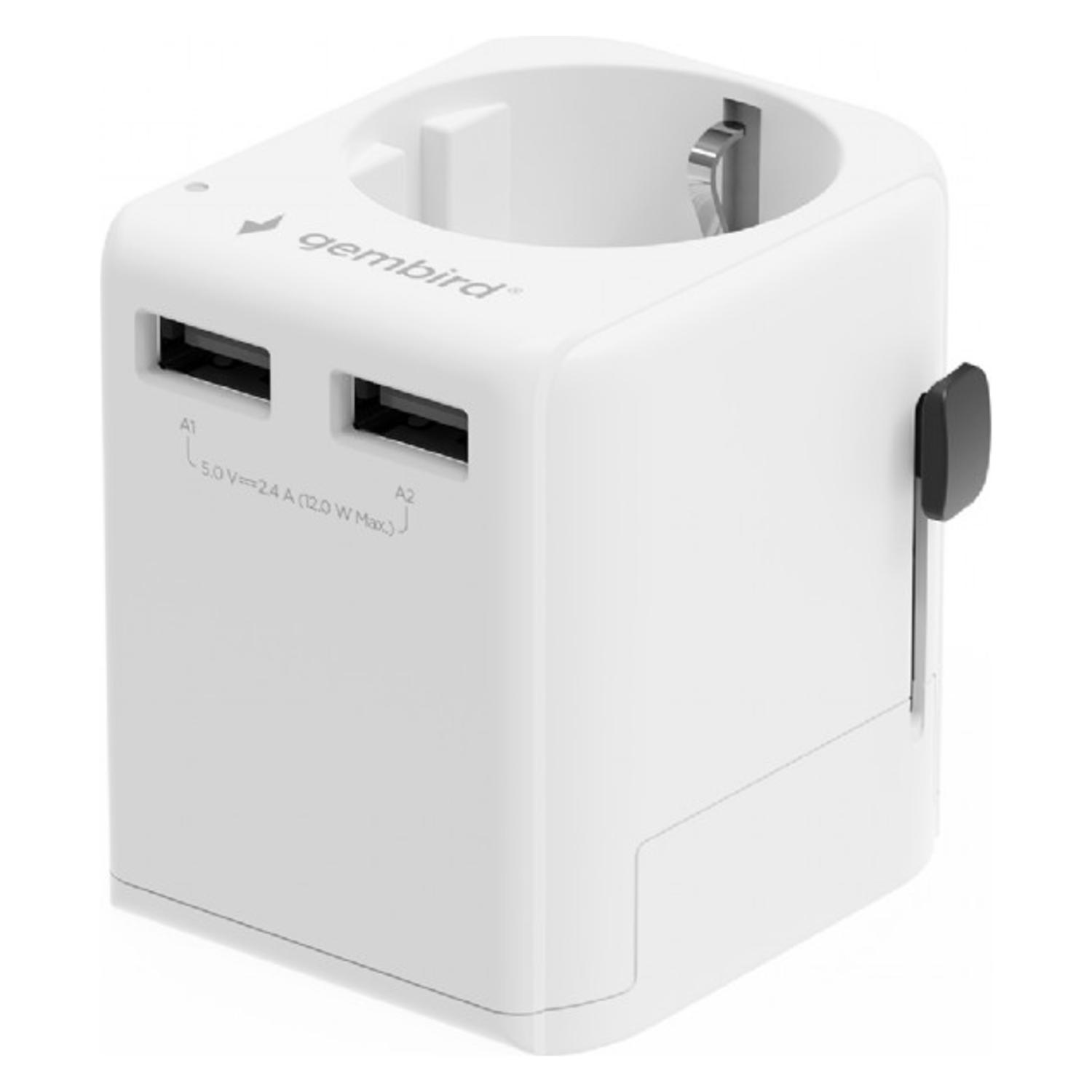 Gembird Other Computer Accessory Adapteris Universal Travel Adapter 12W (TPA-EU2A12-01-W)