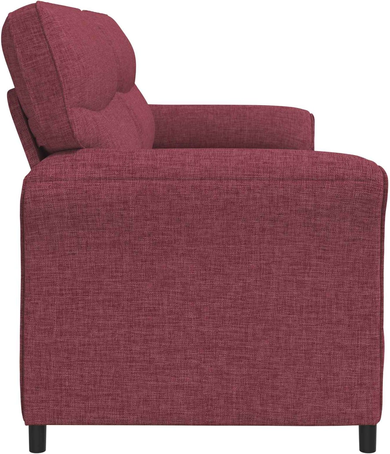 vidaXL Sofa 3 places 3 place Bordeaux 198 x 83 x 95 cm Tissu