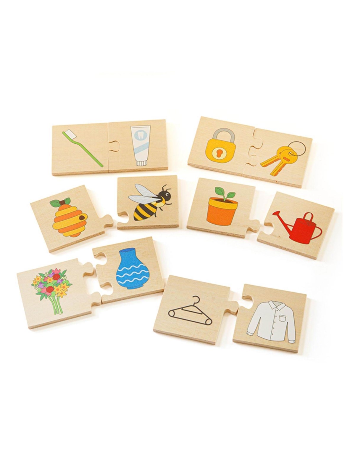 Bigjigs Wooden Jigsaw Puzzle Things That Go Together 32pcs. Holz