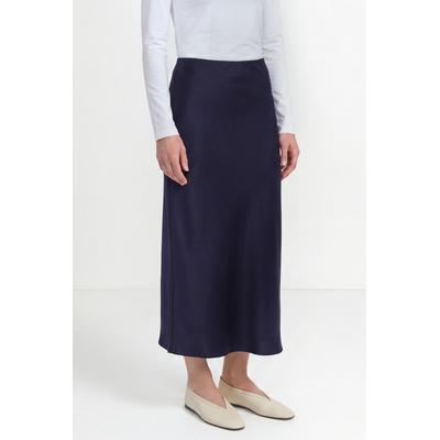 Midirock RICHROYAL, Damen, Gr. M, schwarz (midnight blau), Web, Obermaterial: 96% Polyester, 4% Elasthan, gerade ca. Mitte Wade, Röcke, in Satinoptik
