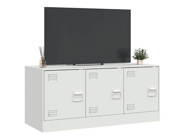 NEUF Armoire TV - Blanc - Meuble TV - TABLE TV - blanc 99x39x44 cm - acier TT4641