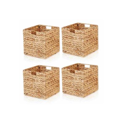 Aufbewahrungsbox LYCCE "Aufbewahrungskorb Aufbewahrungskorb Wasserhyazinthe", braun (natur), B:33cm H:33cm T:33cm, Aufbewahrungsboxen, Aufbewahrungsbox