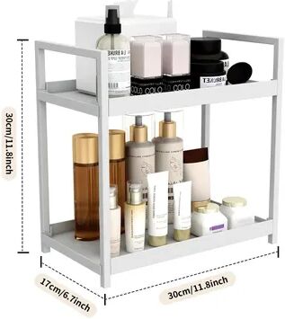 USA Free Shipping Shop Modern 2 Tier Desktop Organizer & Cosmetics Rack For Bathroom Vanity & Office Desk Storage white