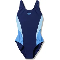 SPEEDO Colourblock Muscleback Damen Badeanzug Marineblau/Blau - 40