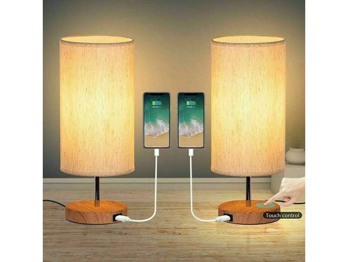 Lampe de chevet - YYV - Lot de 2 - Tactile - 3 températures de couleur - USB rechargeable