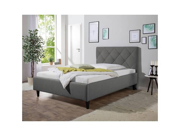Polsterbett Monteverde 140 x 200cm Strukturstoff Grau/Anthrazit