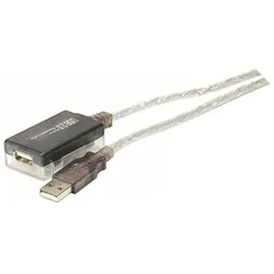 Exertis Connect Aktives USB 2.0 Verlängerungskabel mit Verstärker, 12,0 m Maximal verlängerbar auf 36 Meter (12 m, USB 2.0), USB Kabel