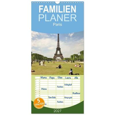 Familienplaner 2027 - Paris mit 5 Spalten (Wandkalender, 21 x 45 cm) CALVENDO