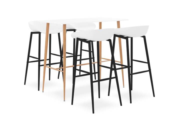 vidaXL 5-tlg. Bar-Set Weiß
