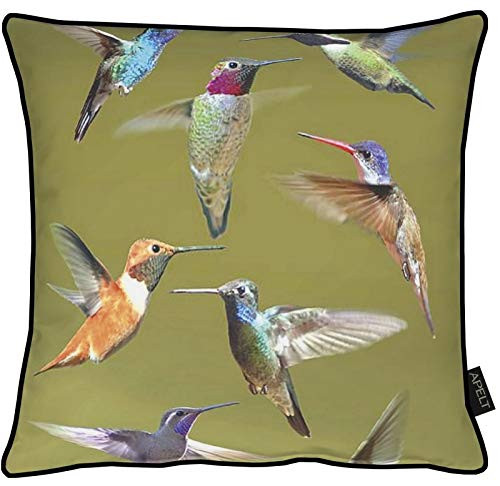 Apelt 7307 Kussensloop Vogels Groen Bont B/D/H: 46 x 46 x 1 cm