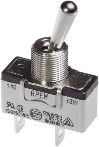 APEM 637H/2 637H/2 Kippschalter 250 V/AC 10A 1 x (Ein)/Aus/(Ein) tastend/0/tastend 1St.