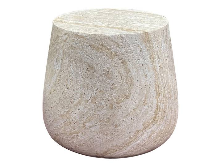 Beistelltisch Bonn, Perlmutt, Keramik, Marmoroptik, rund, zylindrisch, 41x47.5x47.5 cm, Wohnzimmer, Wohnzimmertische, Beistelltische