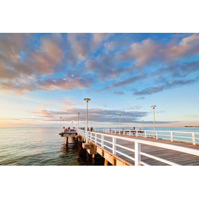 Fototapete PAPERMOON "Retro Pier Ostsee", bunt, B:2,5m L:1,86m, Vlies, Tapeten