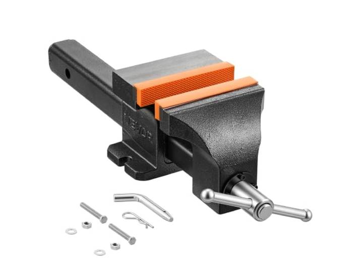 VEVOR Étau Établi Largeur Mâchoire 150 mm Étau Table sur Récepteur Attelage Pour Sciage\, Perçage\, Découpe Tubes\, en Fonte Ductile\, avec Enclume\, Profondeur de Gorge 90 mm\, Ouverture de Mâchoire 142 mm