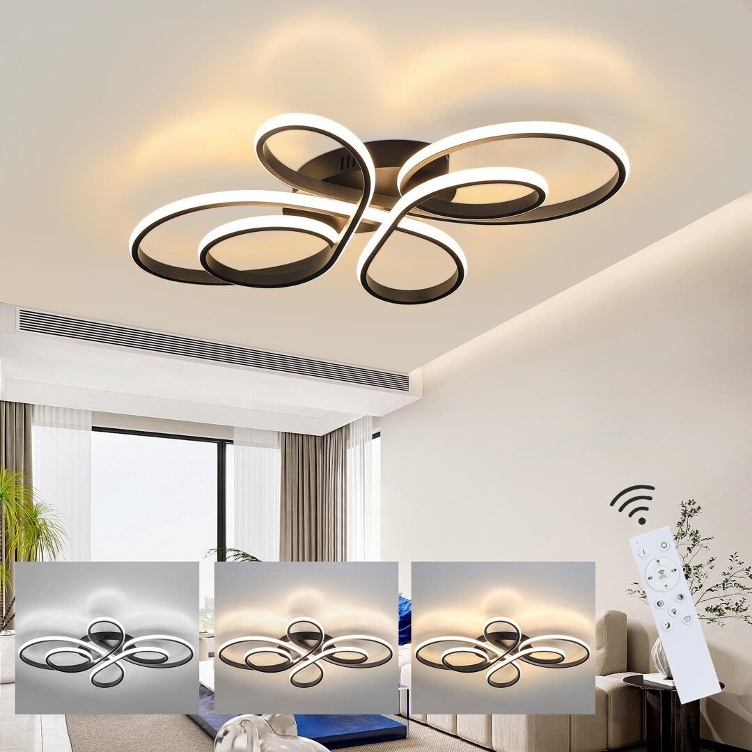 Metro Breshayla 1-Light Butterfly LED Flush Mount Black