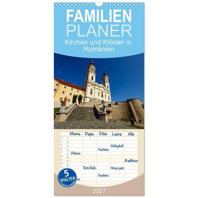 Familienplaner 2027 - Kirchen und Klöster in Rumänien mit 5 Spalten (Wandkalender, 21 x 45 cm) CALVENDO