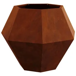 Helloshop26 - Optimierter rechteckiger Pflanzkübel für den Außenbereich 75 x 75 x 60 cm klassisches Design aus rostigem Stahl