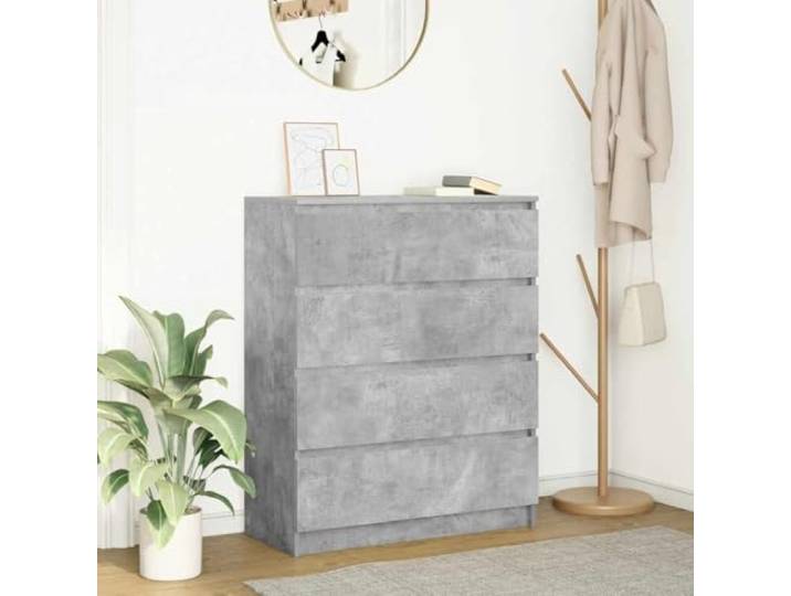 RJPLMFV Anrichte, grau, Beton, 80 x 35 x 99 cm, Holz, Technik Aufbewahrungsmöbel für Wohnzimmer, feuchtigkeitsbeständige Oberfläche, robuste Oberfläche, leicht zu reinigen