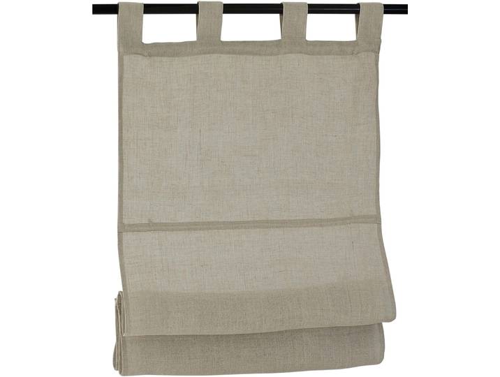 Raffrollo KUTTI Metis Leinen Gr. 1, beige (natur), B:45cm H:140cm, Obermaterial: 100% Leinen, Raffrollos, Raffrollo, einfarbig, blickdicht, Schlaufenrollo, 100% reines Leinen