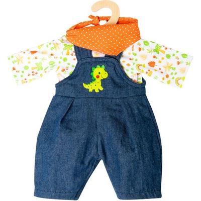 Puppen-Latzhose Dino, 3-teilig, Gr. 28-35 cm