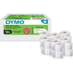 Dymo, Etikettenrolle, Namensschild klein 19x51mm weiss 24 Rollen à 500 Etiketten,ablösbar (19 mm)