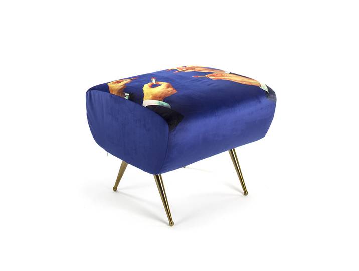 SELETTI pouf rembourré TOILETPAPER (Lipsticks - Tissu en polyester, Structure en bois, polyuréthane et métal)