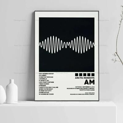 Inspired Finds Arctic Monkeys Album Cover Canvas Poster Wall Art For Room Decor favourite Worst Nightmare Neon Typography 7.87x11.81in (no Frame)
