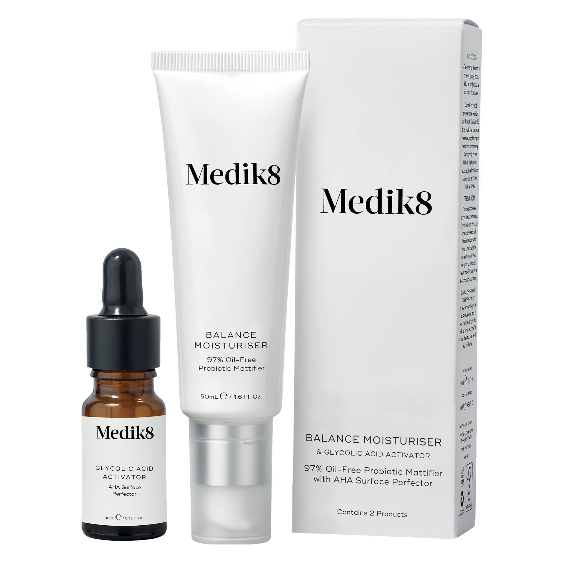 Medik8 Balance Moisturiser with Glycolic Acid Activator 50ml (Gesichtspflege Set) (P08798)