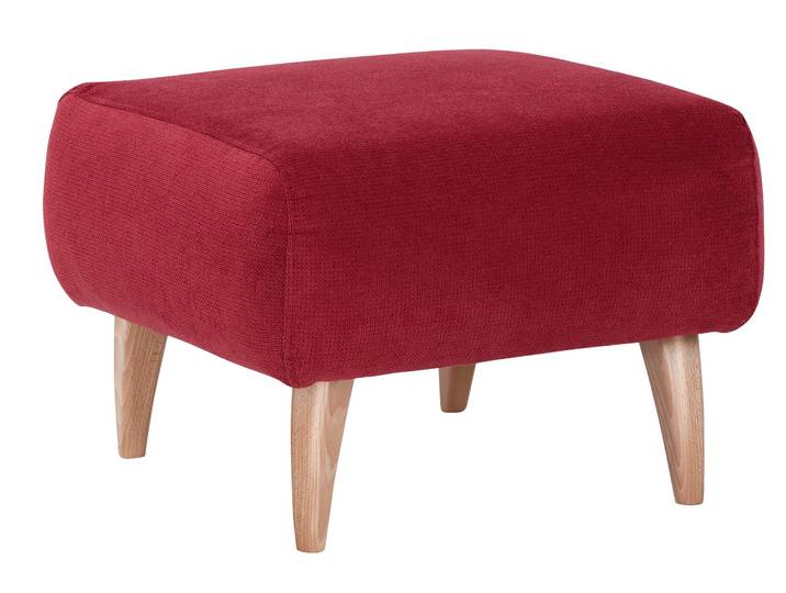 Hocker HOME AFFAIRE Baggio , rot, B:63cm H:45cm T:63cm, Hocker, Hocker, mit Holzfüssen