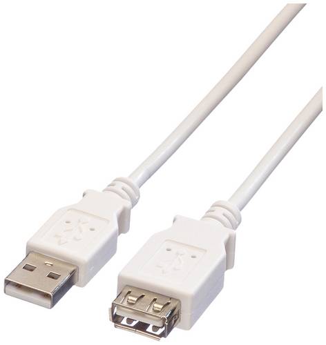 Value USB-Kabel USB 2.0 USB-A Stecker, USB-A Buchse 1.80 m Weiß Geschirmt 11.99.8949