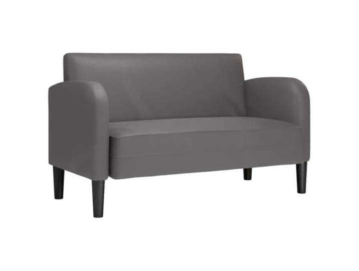 PUGYNBK Loveseat Sofa, Grau, 110 cm, Kunstleder mit Holzrahmen Fleckenabweisende Polsterung, stabile Struktur, vielseitiges Design für Wohnzimmer oder Lese