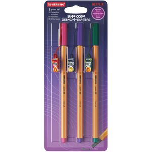 Stabilo Fineliner Point 88, KPop Demon Hunters farbig sortiert, Strichbreite 0,4 mm, 3 Stück